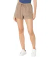 Splendid Noah Sweat Shorts Women's Mocha Lyocell Drawstring Waist Active Jdm1983 In Brown