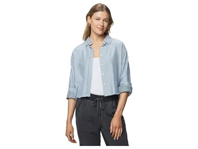 Splendid Nora Stripe Button-down In Blue