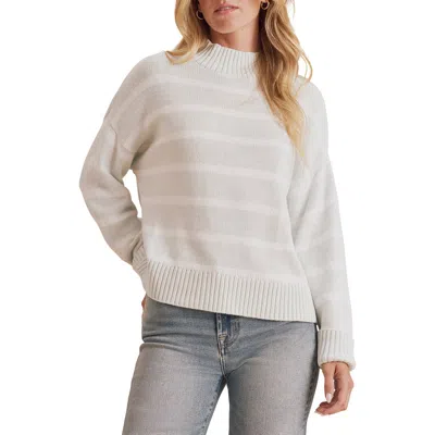 Splendid Nora Stripe Mock Neck Sweater In Neutral