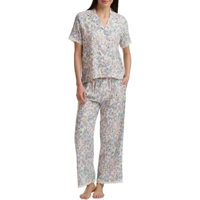 Splendid Notch Collar Crop Pajamas In Multi