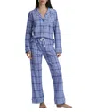 Splendid Notch Collar Pajama Set In Blue