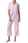 Splendid Women's 2-piece Button-front Shirt & Crop Pant Pajamas In Eight Fder Stripe