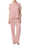 Splendid Notch Collar Pajamas In Hearts And Diamond Geo