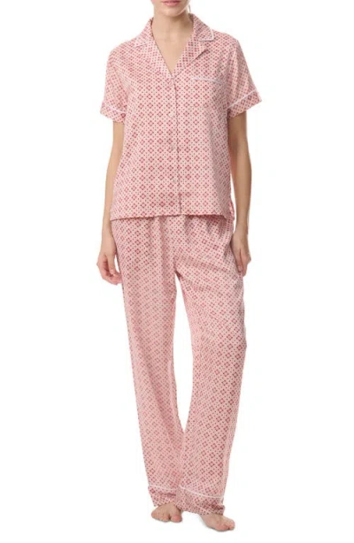 Splendid Notch Collar Pajamas In Hearts And Diamond Geo