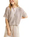 Splendid Nova Pointelle Cardigan In Gray