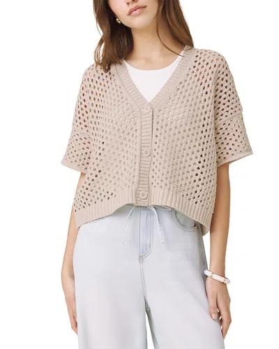 Splendid Nova Pointelle Cardigan In Neutral