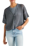 SPLENDID NOVA SHORT SLEEVE COTTON POINTELLE CARDIGAN