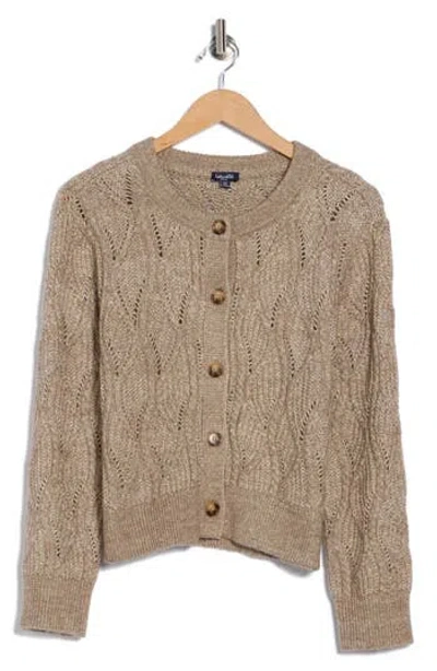 Splendid Novelty Button-up Cardigan In Brown