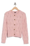 Splendid Novelty Button-up Cardigan In Pink