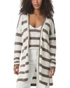 Splendid Octavia Stripe Longline Cardigan In White