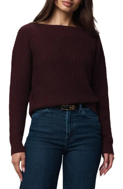 Splendid Olivia Cotton Crop Sweater In Burgundy