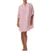 Splendid Oversize Button-up Nightgown In Pink