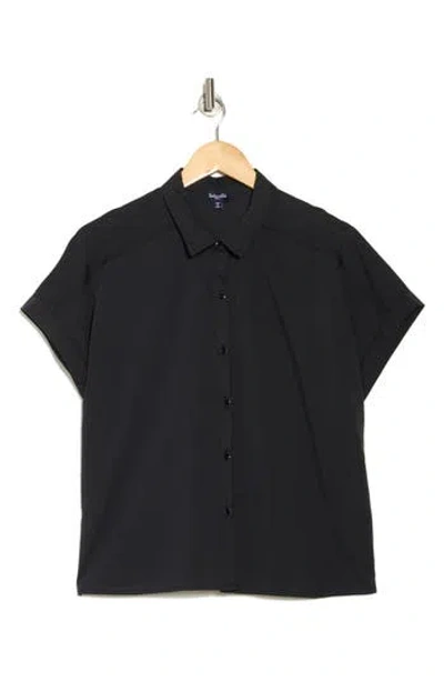 Splendid Padua Short Sleeve Button-up Shirt In Black