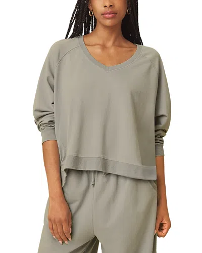 Splendid Palmer Terry V Neck Sweatshirt In Green