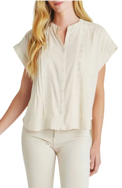 Splendid Paloma Pintuck Lace Top Blouse In Moonstone In Pink