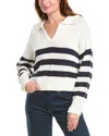 Splendid Parker Polo Stripe Cotton Sweater In Blue