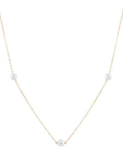 Splendid Pearls 10k 7-7.5mm Freshwater Pearl Necklace In Gold