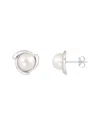 Splendid Pearls 10k 7-8mm Pearl Earrings In Metallic