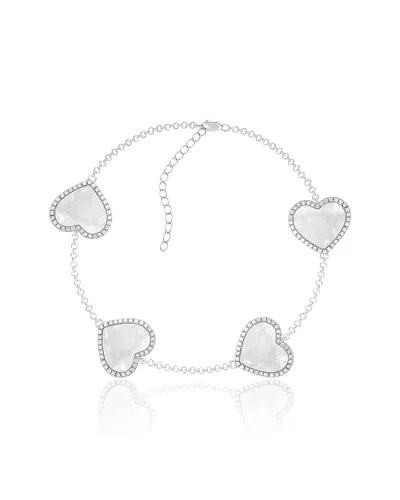 Splendid Pearls 12-13mm Pearl Cz Station Bracelet