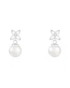 Splendid Pearls 14k 0.03 Ct. Tw. Diamond & 6-6.5mm Pearl Dangle Earrings