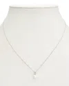 Splendid Pearls 14k 0.03 Ct. Tw Diamond & 6-6.5mm Pearl Pendant Necklace