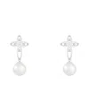 Splendid Pearls 14k 0.04 Ct. Tw. Diamond & 6-6.5mm Pearl Dangle Earrings
