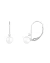 Splendid Pearls 14k Diamond 6-6.5mm Pearl Earrings