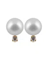 Splendid Pearls 14k 0.06 Ct. Tw. Diamond & 6-6.5mm Akoya Pearl Studs