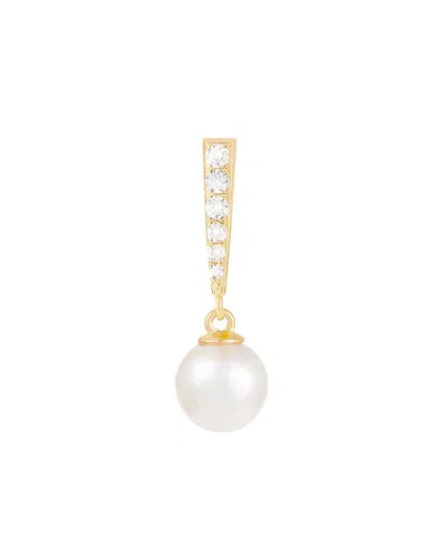 SPLENDID PEARLS SPLENDID PEARLS 14K 0.09 CT. TW. DIAMOND & 7-7.5MM PEARL PENDANT
