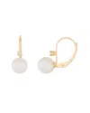 Splendid Pearls 14k 0.10 Ct. Tw. Diamond 7-8mm Freshwater Pearl Earrings