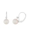 Splendid Pearls 14k 0.10 Ct. Tw. Diamond 7-8mm Freshwater Pearl Earrings