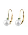 Splendid Pearls 14k 0.10 Ct. Tw. Gemstone & 7-7.5mm Freshwater Pearl Earrings