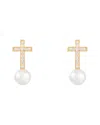 Splendid Pearls 14k 0.12 Ct. Tw. Diamond & 6-6.5mm Pearl Drop Earrings