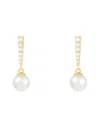 Splendid Pearls 14k 0.12 Ct. Tw. Diamond & 6-6.5mm Pearl Dangle Earrings