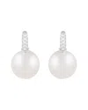 Splendid Pearls 14k 0.17 Ct. Tw. Diamond 12-13mm Pearl Earrings