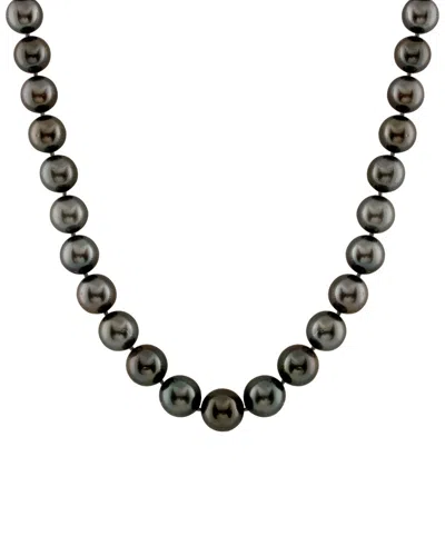 SPLENDID PEARLS SPLENDID PEARLS 14K 0.25 CT. TW. DIAMOND & 10.1-12.4MM TAHITIAN PEARL NECKLACE
