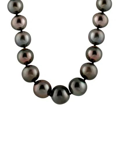 Splendid Pearls 14k 10-13mm Tahitian Pearl Necklace In Black