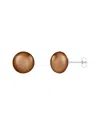Splendid Pearls 14k 10mm Pearl Earrings In Brown