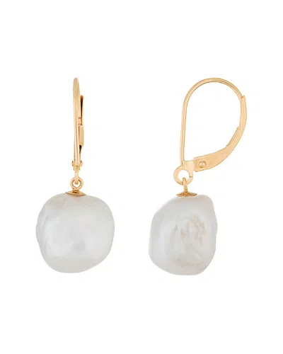 Splendid Pearls 14k 11-12mm Freshwater Pearl Earrings In Gold