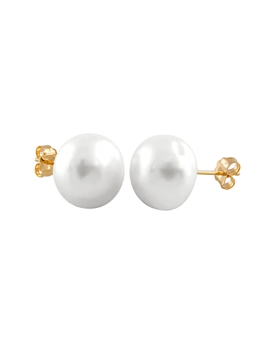 Splendid Pearls 14k 13-13.5mm Freshwater Pearl Studs In Neutral