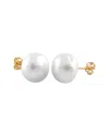 Splendid Pearls 14k 13-14mm Freshwater Pearl Studs