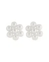 Splendid Pearls 14k 3-4mm Freshwater Pearl Flower Studs