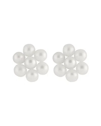Splendid Pearls 14k 3-4mm Freshwater Pearl Flower Studs