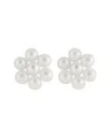 Splendid Pearls 14k 3-4mm Freshwater Pearl Flower Studs