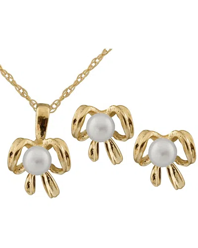 Splendid Pearls 14k 3.5-4mm Pearl Set In Gold