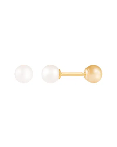 Splendid Pearls 14k 4-5mmmm Pearl Earrings In White