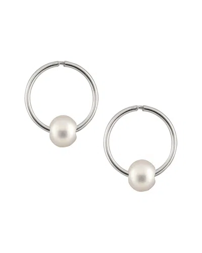 Splendid Pearls 14k 4.5-5mm Freshwater Pearl Earrings In Silver
