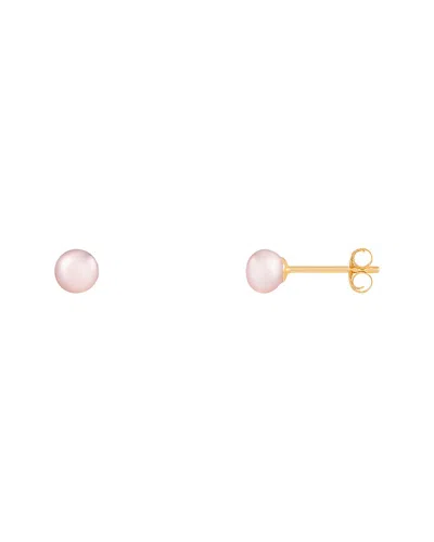 Splendid Pearls 14k 4mm Pearl Earrings In Pink
