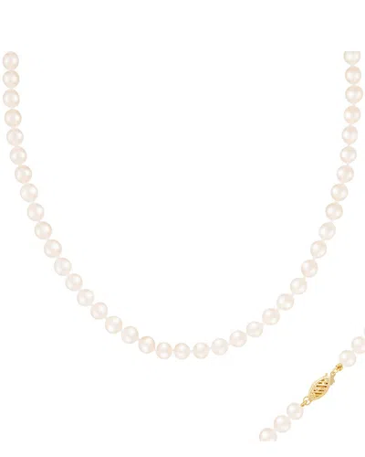 Splendid Pearls 5-6mm Akoya Pearl Necklace In Gold