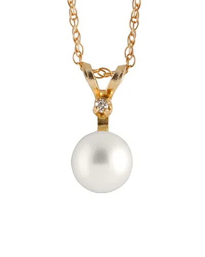 Splendid Pearls 14k 5-5.5mm Pearl Pendant Necklace In Gold